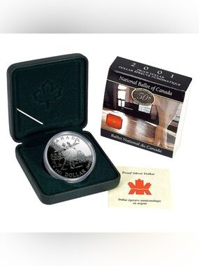 Canada 2001 (1951-) $1 National Ballet of Canada 50th Anniv Proof Silver Dollar